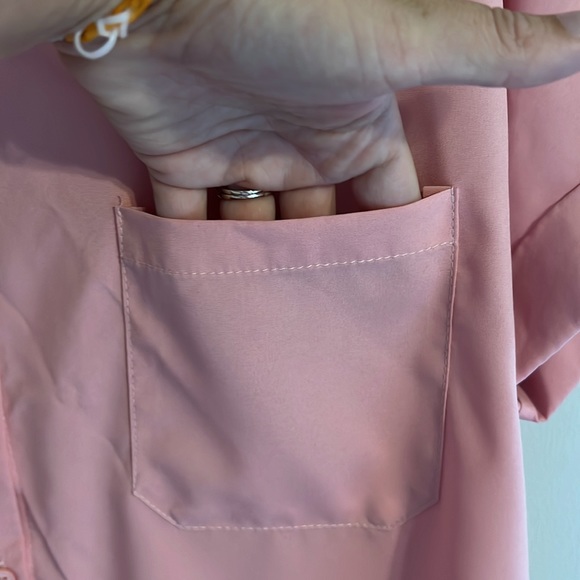 Pink Button up Casual T-Shirt - Picture 2 of 9